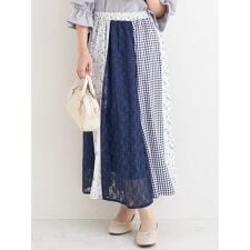 異素材切り替えスカート