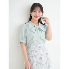 【ラクケア】ボウタイリボンブラウス