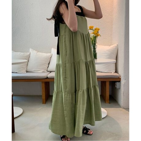 配色肩リボンワンピース ジュエローブ Jewelobe 12 0581 ファッション通販 マルイウェブチャネル