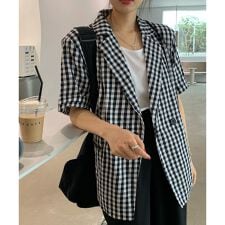 ジュエローブ(Jewelobe)のギンガムチェックオーバーサイズサマージャケット