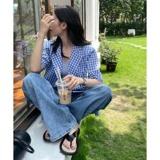 ジュエローブ(Jewelobe)のギンガムチェックオーバーサイズサマージャケット