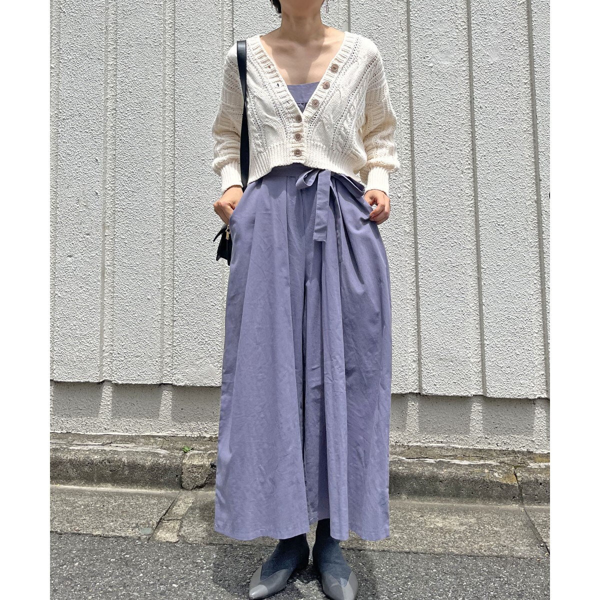 Vネックケーブルニットショートカーディガン | ジュエローブ(Jewelobe