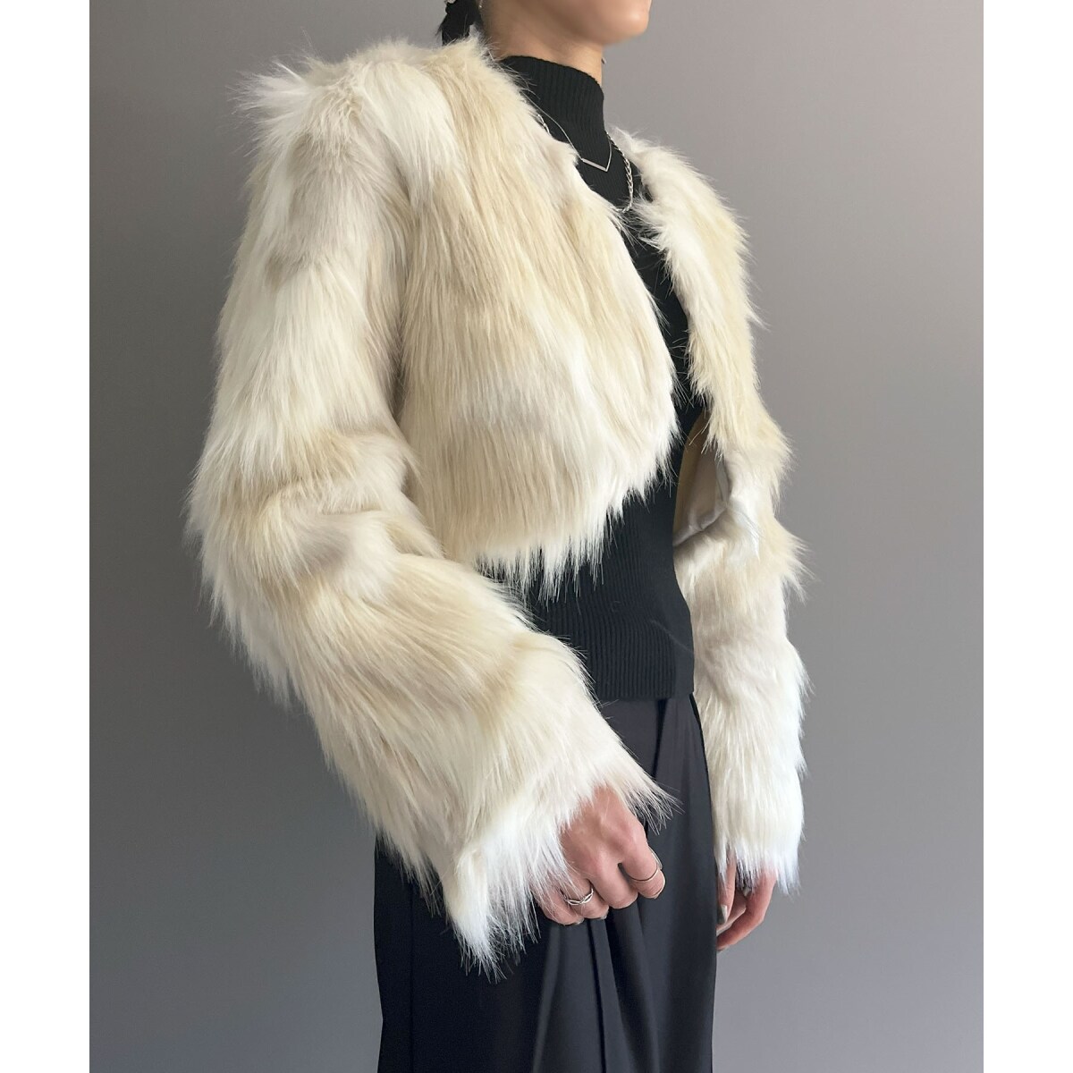 ꧁極美品꧂ ✴︎ 美しいレッキスファー　ボレロ ミックスフェイクファーボレロ | ジュエローブ(Jewelobe