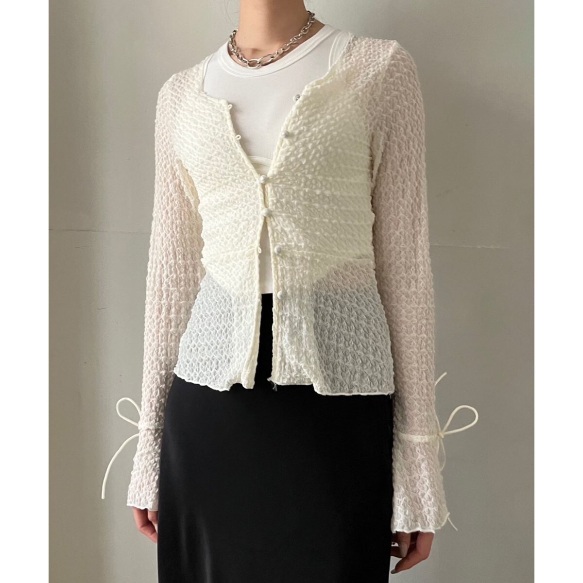 フロントクロススクエアネックカットトップス | ジュエローブ