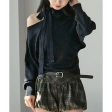 ボウタイアシンメトリードルマンニット