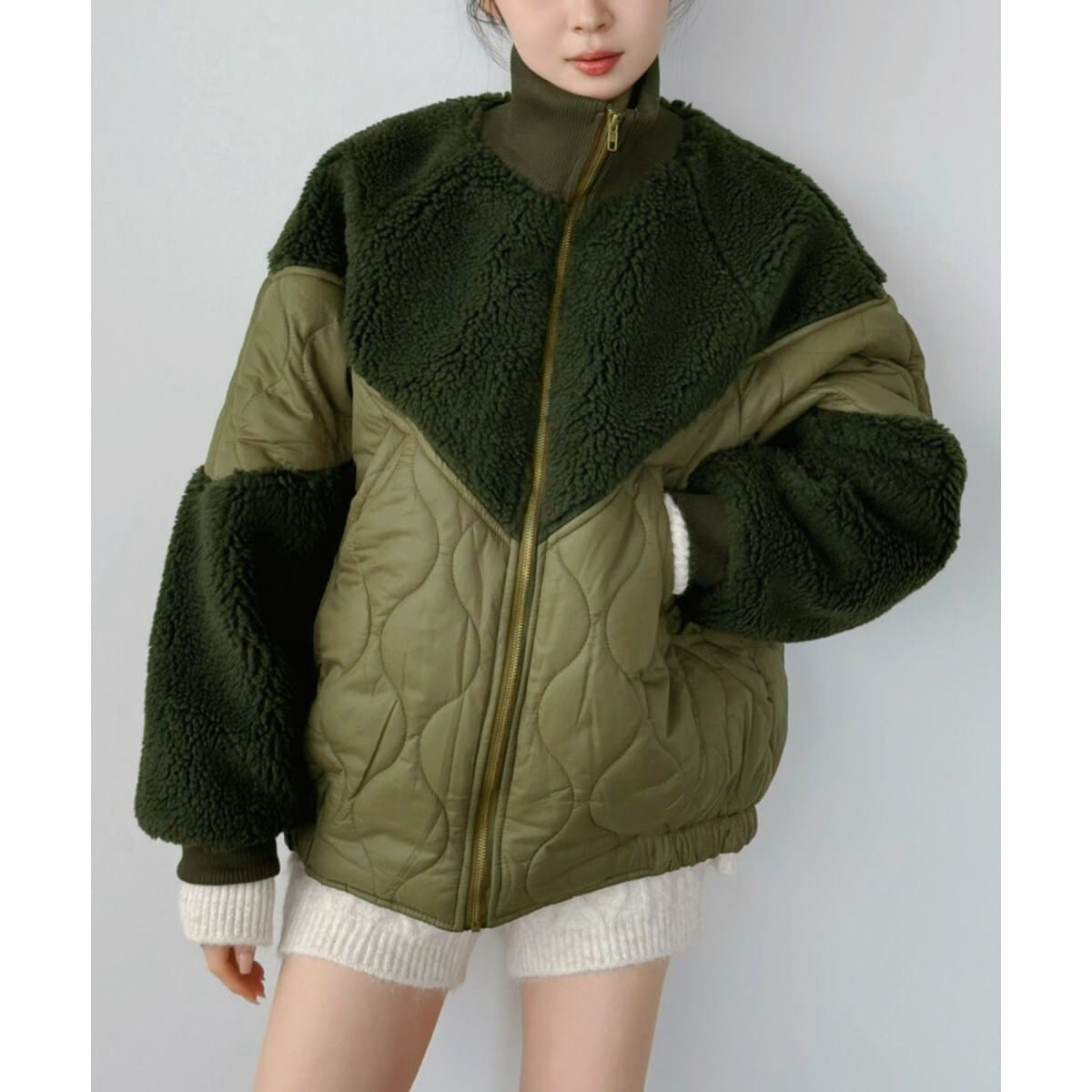 ボア×キルティングビッグシルエットブルゾン | ジュエローブ(Jewelobe