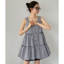 チェック柄ティアードチュニック