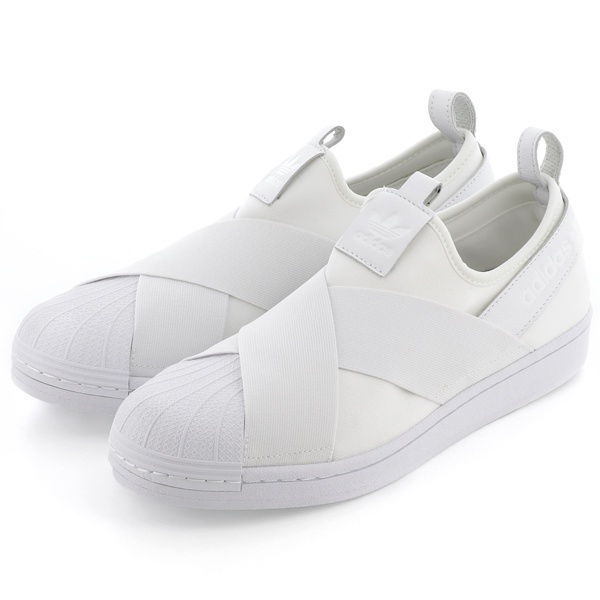 Adidas superstar slip on white clearance mono