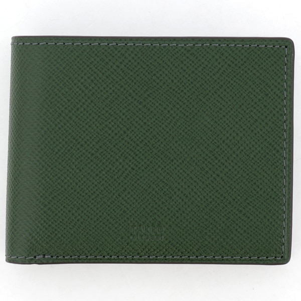 【美品】TAKEO KIKUCHI 三つ折り財布 グリーン ソフトシュリンクレザー 三つ折り財布 （財布・コインケース