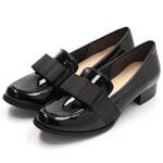 NEW！リボンローファー(3.0cmヒール)［19.5cm～27.0cm］ラクチンきれい 