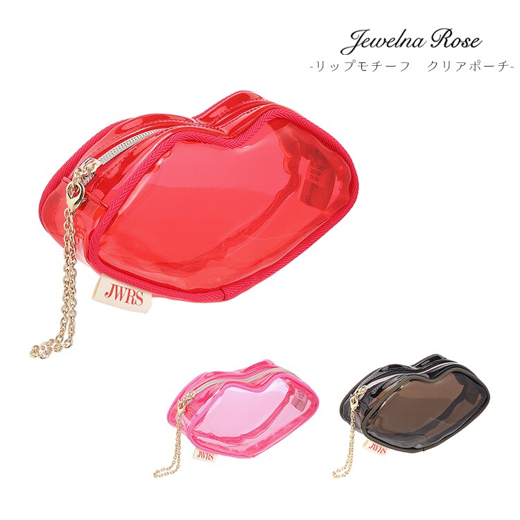 JEWELNA ROSE 惜しい リップモチーフポーチ レッド