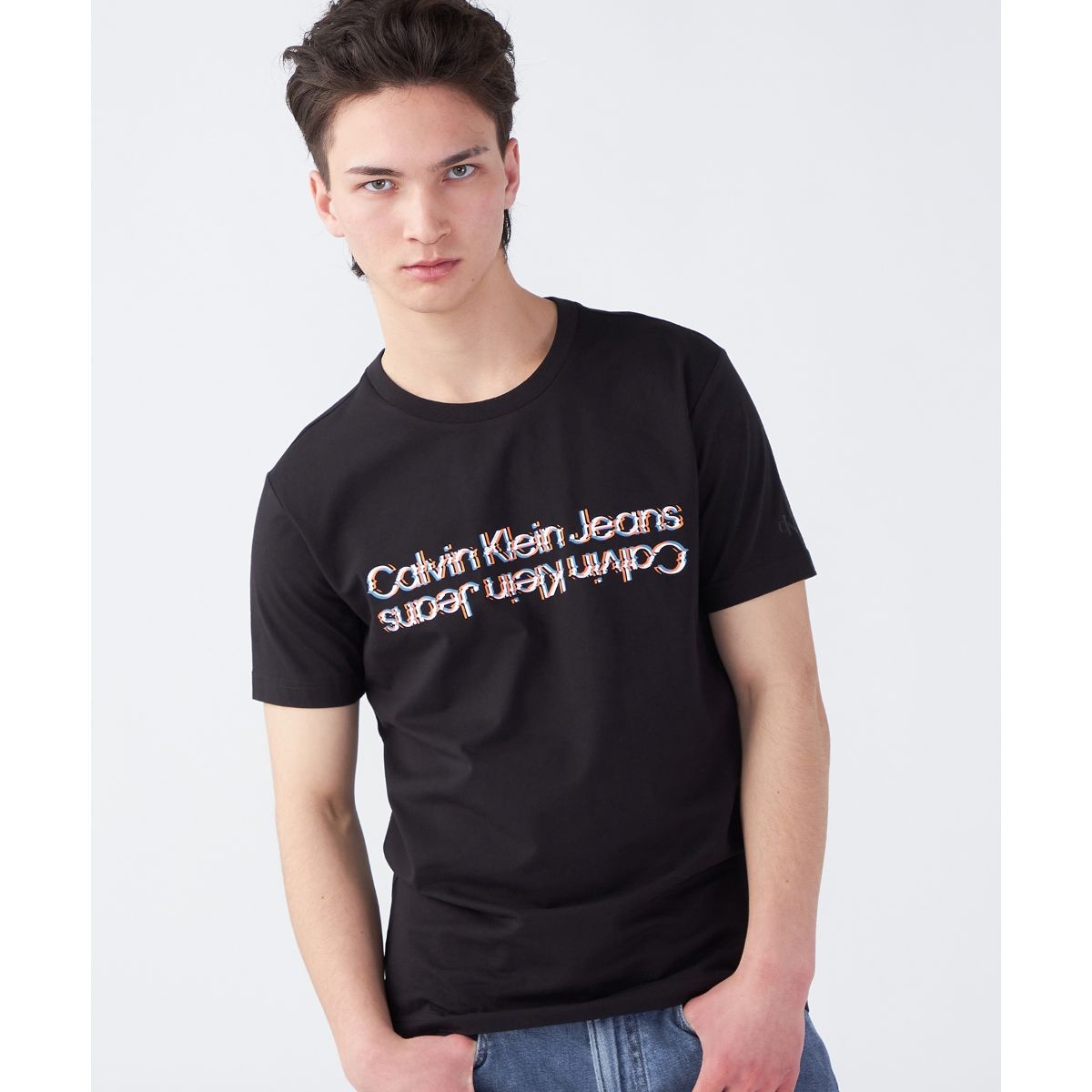 ユニセックス CK ロゴ リラックスフィット Tシャツ 2枚セット