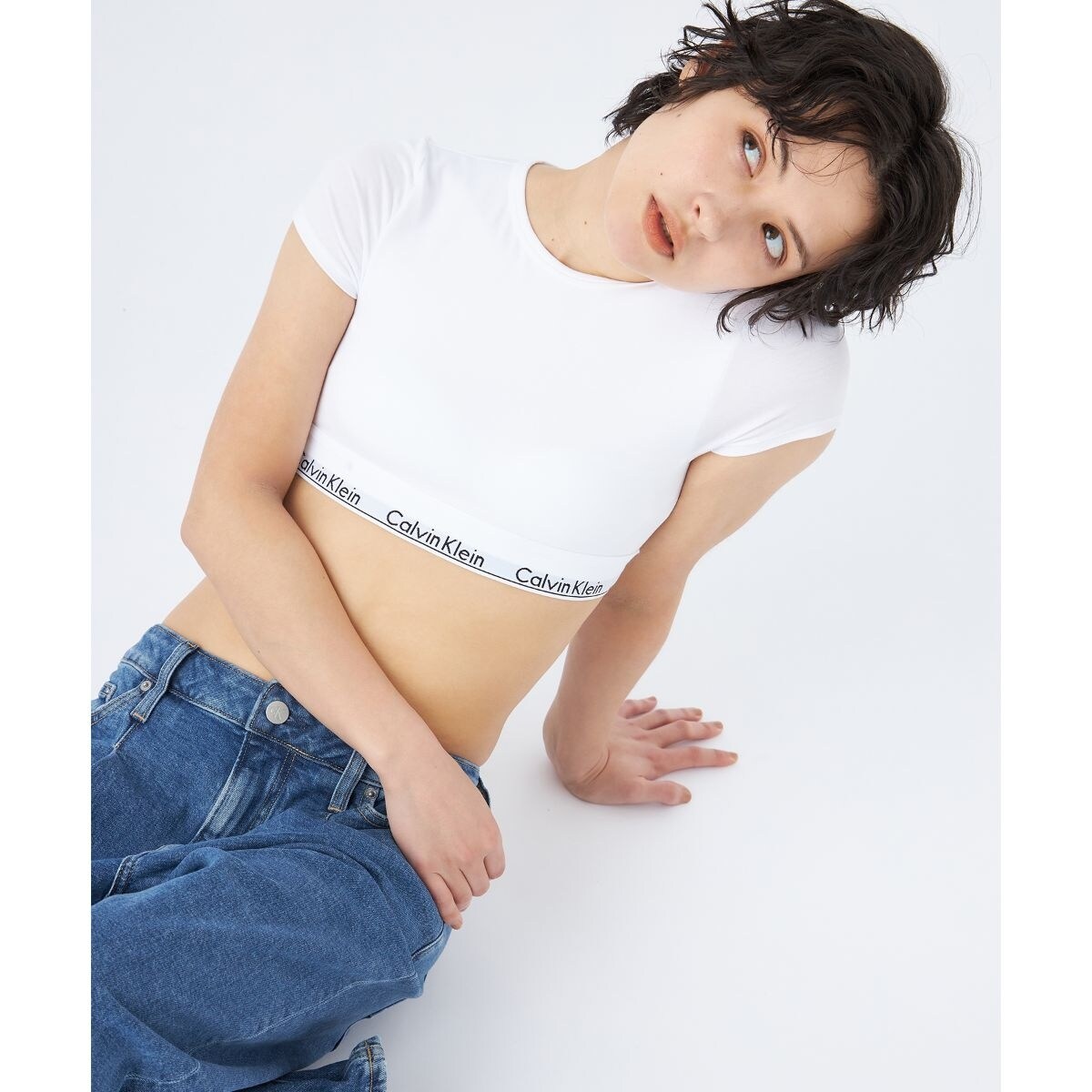 Jennie for calvin klein Tシャツ S ホワイト - Tシャツ(半袖/袖なし)