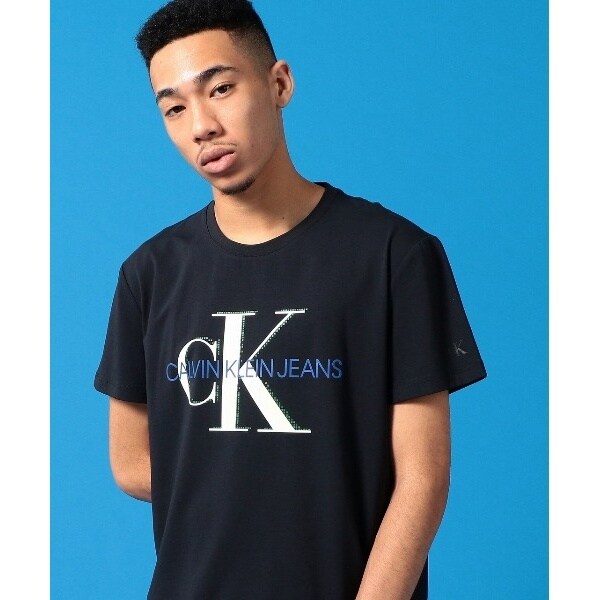 CALVIN KLEIN JEANS】モノグラム CK ロゴ スリムフィットTシャツ