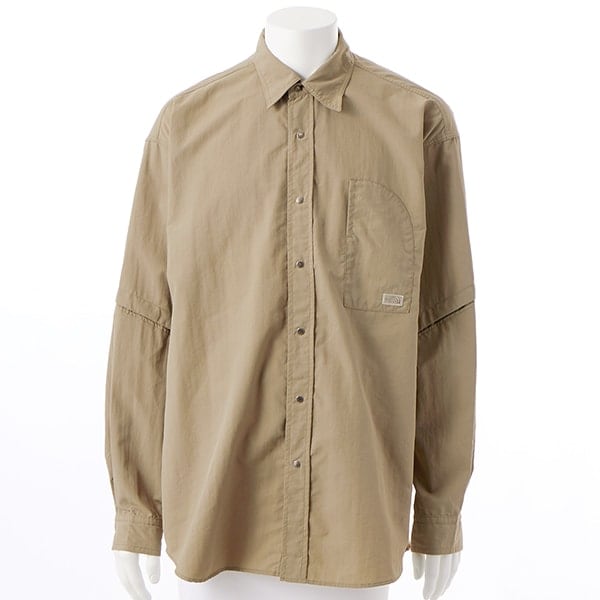 ﾄﾚｯｷﾝｸﾞ L/S NYLON DENIM NUPTSE SHIRT (ロングスリーブナイロン