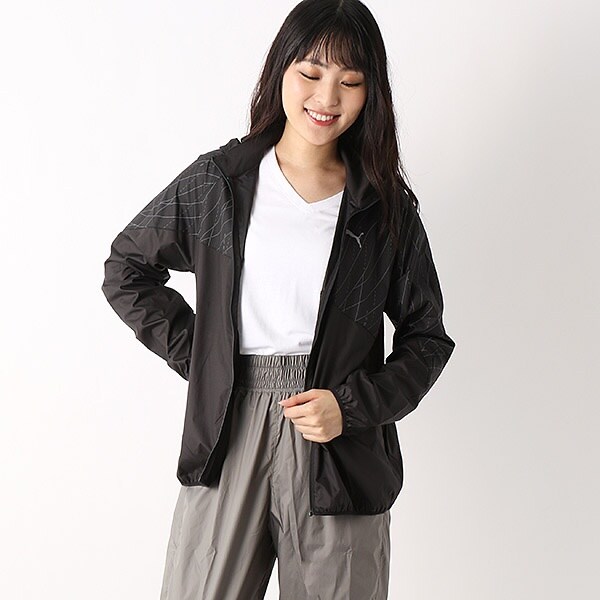 Puma 茶　シャカシャカ　ウィンドブレーカー プーマ／PUMA】レディースウィンドブレーカー（ラン グラフィック