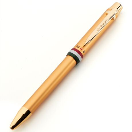 オロビアンコ(Orobianco)（雑貨）の複合ペン（トリプロ）。『オロビアンコ　トリプロ』シリーズの複合ペンです。ボールペン（ブラック・レッド）＋ペンシル0．5mmの機能を持ち合わせ、落ち着いたマット調仕上げのトリコロールリングがアクセントとなっています。[型番:51OR0021]