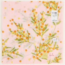 シビラ　大判　プリントハンカチ（58cm）ミモザとドット　【Sybilla】