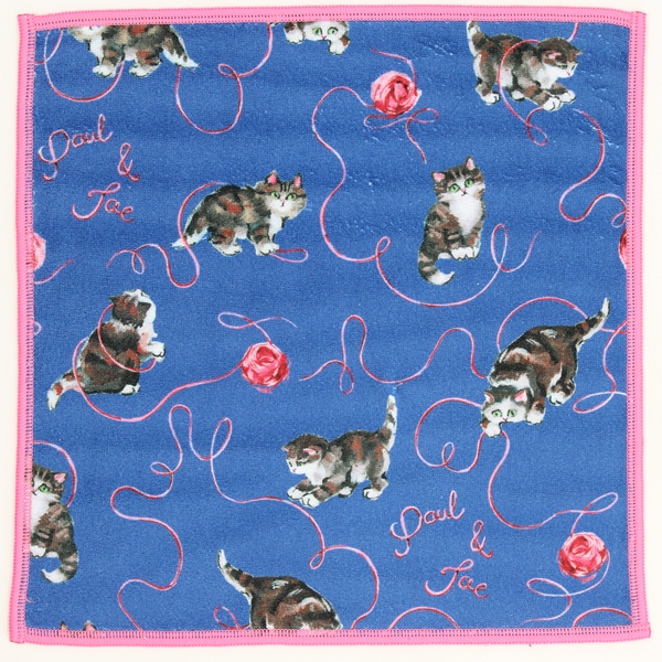 ポール ＆ ジョー スマホ・メガネ拭き ハンカチ Cats with yarn