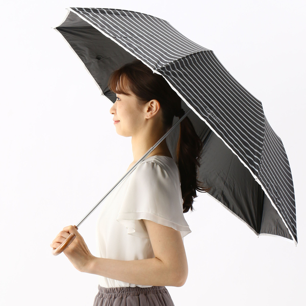 日傘（折りたたみ2つ折/晴雨兼用/楽々開閉）軽量/遮光&UV遮蔽率99