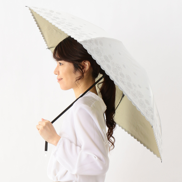 日傘（折りたたみ3つ折り/晴雨兼用）【遮光&UV遮蔽率99%以上/遮熱】花 