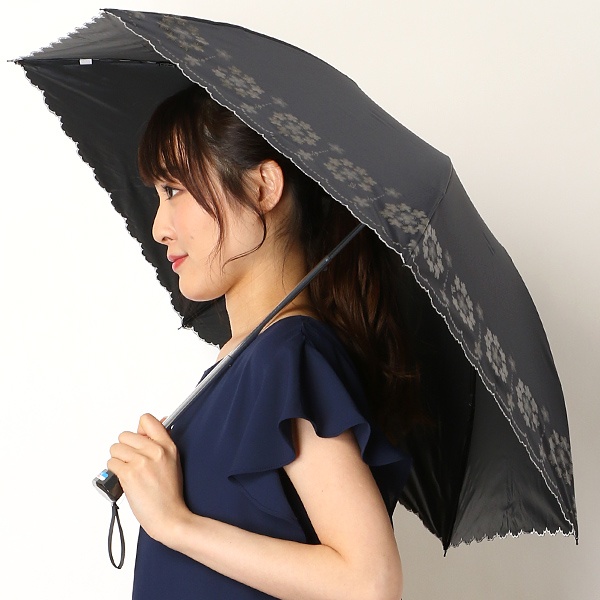 日傘（3段／折りたたみ／晴雨兼用）【軽量フワクール／遮光＆UV遮蔽率 