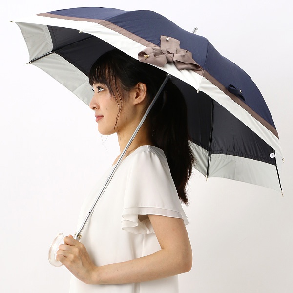 日傘（ショート／晴雨兼用）【遮光＆UV遮蔽率99％以上／遮熱】綿混バイ