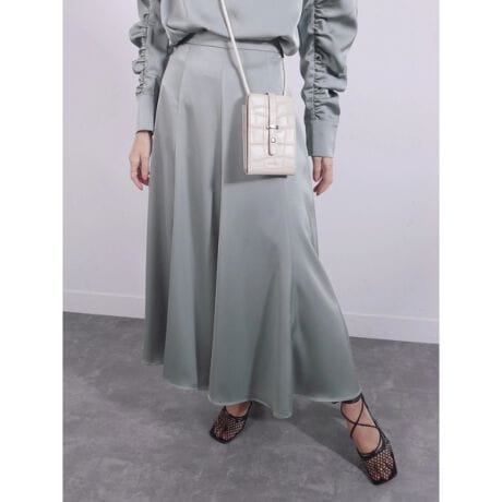 シャイニーサテンフレアロングスカート | レディメイド(LADYMADE  