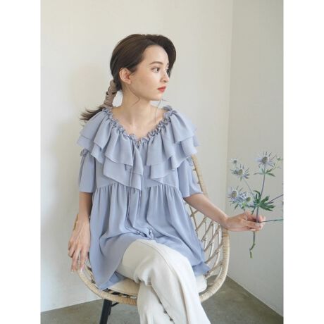フリルbigカラーシフォンブラウス レディメイド Ladymade ファッション通販 マルイウェブチャネル