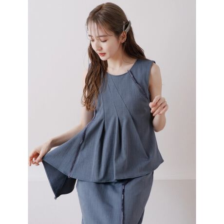 アシメカットフリンジノースリーブブラウス | レディメイド(LADYMADE 