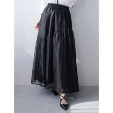 メッシュティアード切替スカート