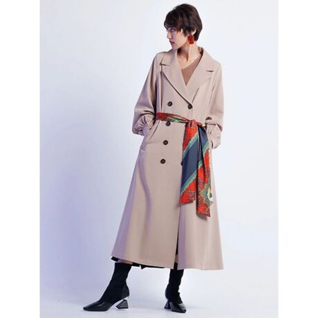 スカーフベルトツイルフレアトレンチコート | レディメイド(LADYMADE  