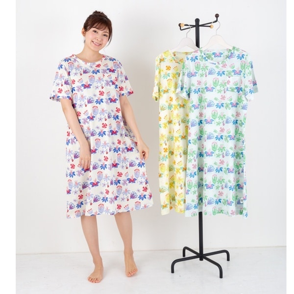 アムール（Amour）/【Amour アムール】×【MOOMIN ムーミン】花とリトルミィのプリントネグリジェ Amour アムール】×【MOOMIN ムーミン】花とリトルミィのプリント