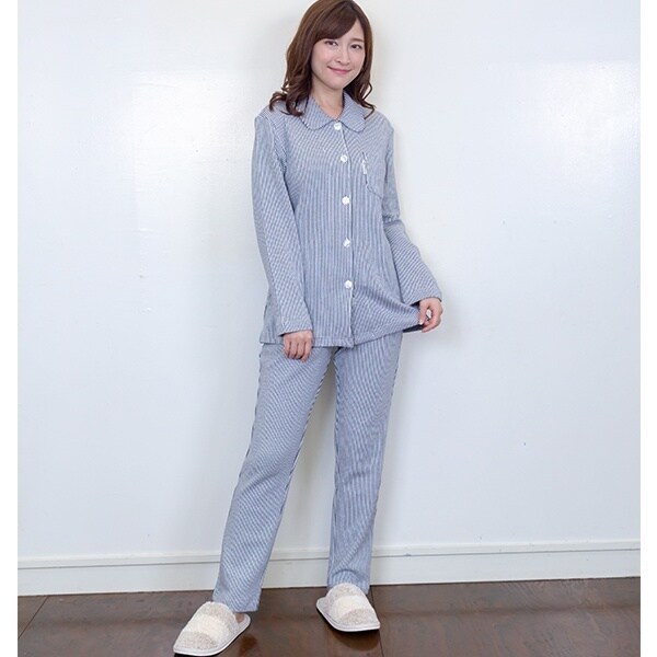 先染エイトロック ストライプ レディース ニット パジャマ【Amour1886