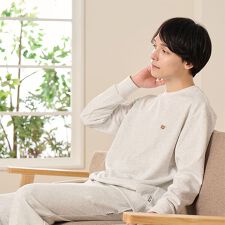 【メンズ】ヌネットワッペン　ミニ裏毛プルオーバー　スウェットトップス