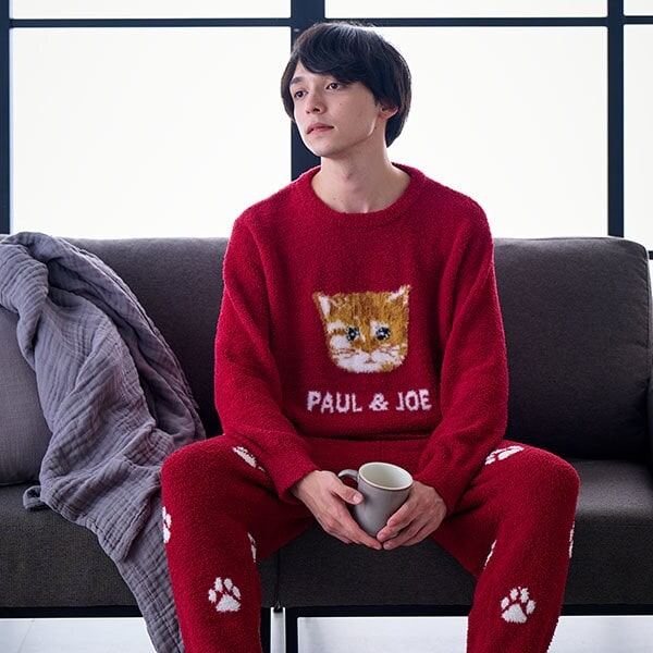 メンズ】ふわふわヌネット メランジモールヤーンジャカード プル