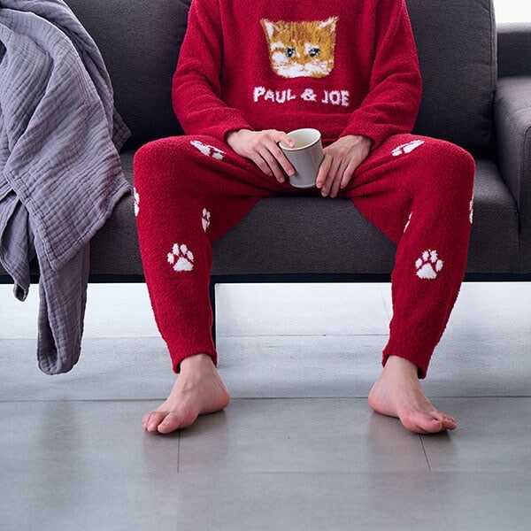 メンズ】ランダム猫足跡 モールヤーンジャカードロングパンツ | ポール