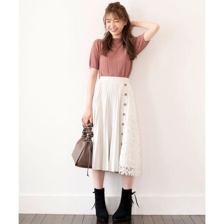 エコレザープリーツレーススカート ウィルセレクション Willsellection ファッション通販 マルイウェブチャネル Ca001 129 11 01