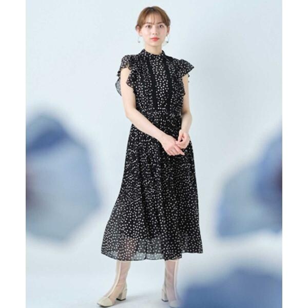 bubbles スクエアプリーツワンピース ブラック M bubbles スクエア