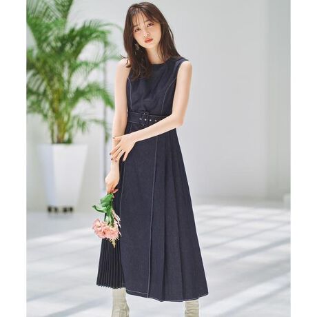 デニムプリーツワンピース | ウィルセレクション(WILLSELLECTION  