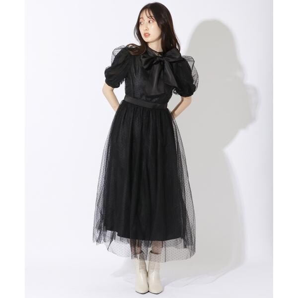 ドットチュールハイネックワンピース | ウィルセレクション
