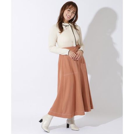 ベルト付き配色ステッチスカート | ウィルセレクション(WILLSELLECTION  