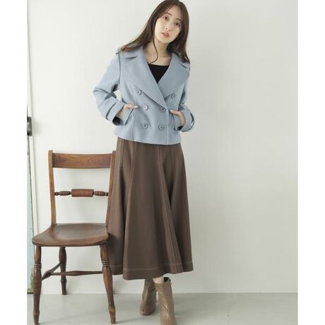 ウィルセレクション ショートコート WILLSELECTION ノーカラーコート  