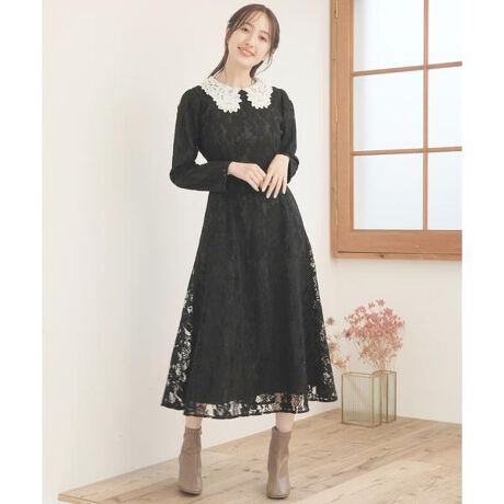 WILLSELECTION] ウィルセレクション ミニドレス オフショルダー ピンク リボン レース WILLSELECTION（ウィルセレクション ）の「バックリボン ウィルセレクション　オフショルレースドレス