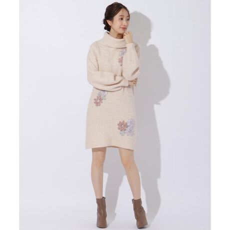 カラフルフラワーモチーフニットワンピース | ウィルセレクション  