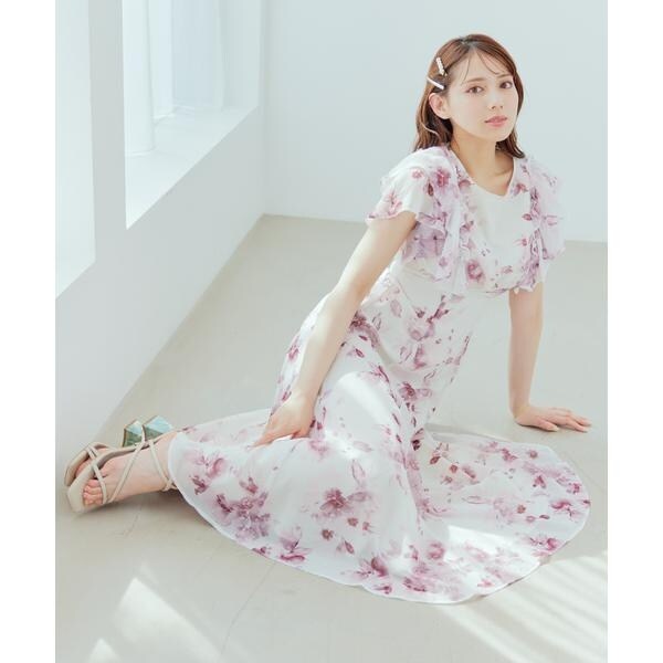単色マーブルフラワーワンピース | ウィルセレクション(WILLSELLECTION