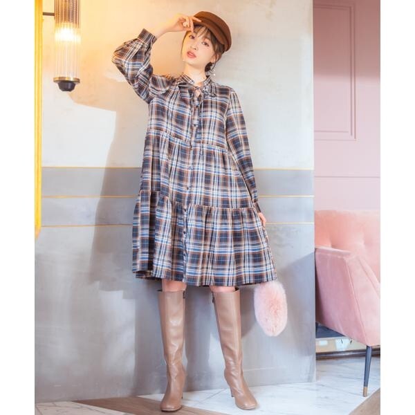 WILLSELECTION チェック柄 ミニワンピース M WILLSELECTION チェック柄 ミニワンピース M