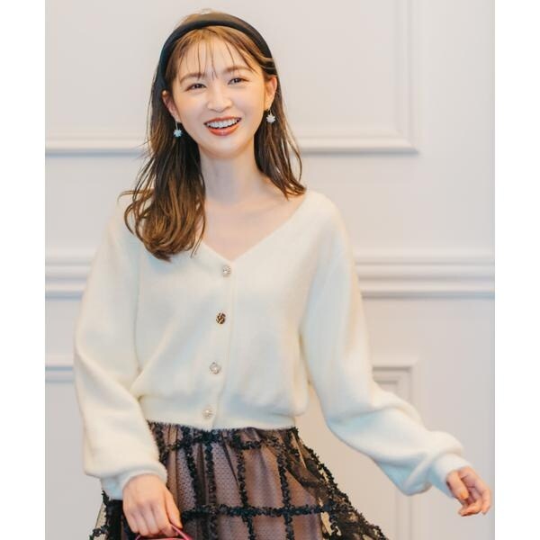 ラメシャギーVネックカーディガン | ウィルセレクション