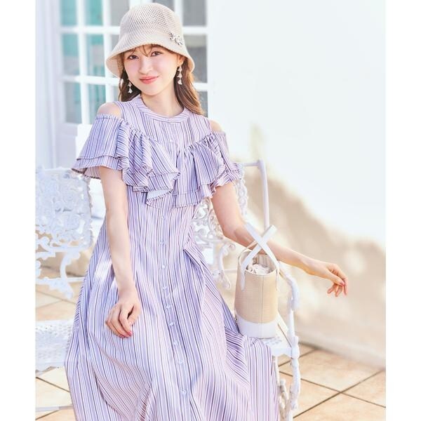 WILLSELECTION｜マルチストライプフリルワンピース | Rakuten