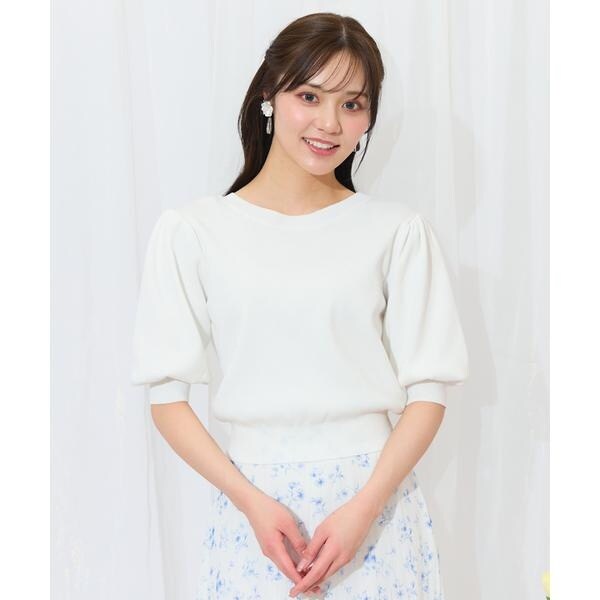 WILLSELECTION❤︎大人可愛いホワイトニット ビッグカラーロゴ刺繍ニット | ウィルセレクション